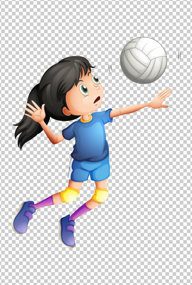 可爱卡通女孩打排球(图片编号:15900517)