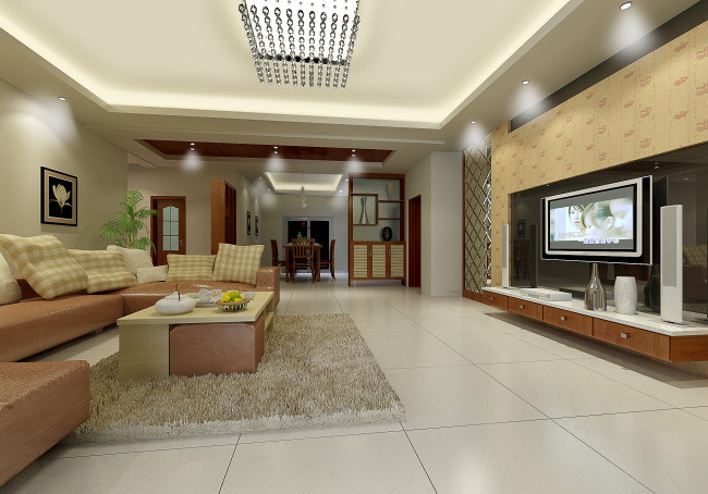 室内设计客厅餐厅3d模型和3d效果图下载