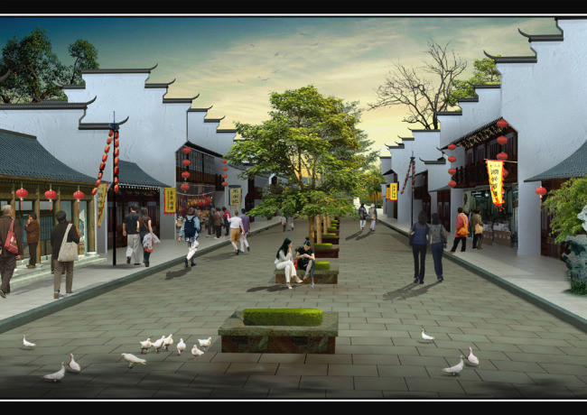 仿古街道模型