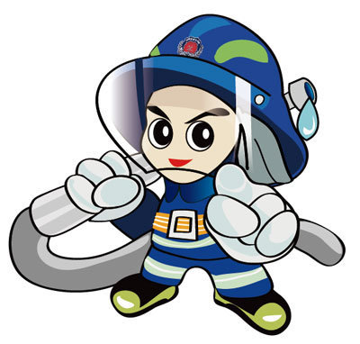 手绘矢量卡通消防员模板下载(图片编号:10565