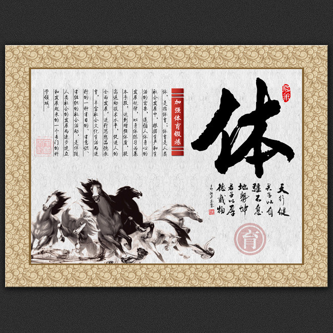 学校展板设计 > 中国风学校展板德智体美劳psd下载 版权图片 素材图片