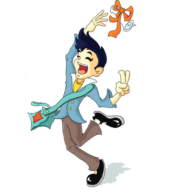 分层可爱快乐的男孩卡通形象