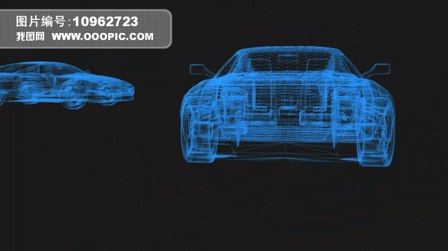 透视透明立体汽车高清LED大屏幕视频素材