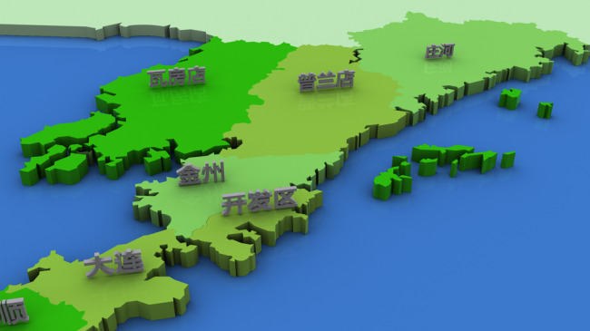 3d大连地图模型