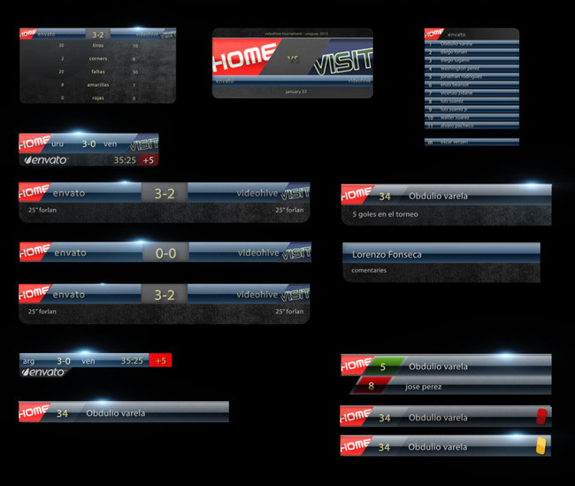 体育栏目频道赛事直播字幕全套包装AE模板模
