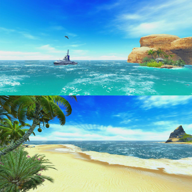 视频模板 背景视频 动态|特效|背景 高清夏日椰岛风景(两段独立素材