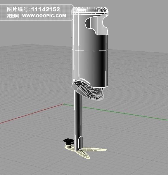 仿生脚踏式垃圾桶设计犀牛模型