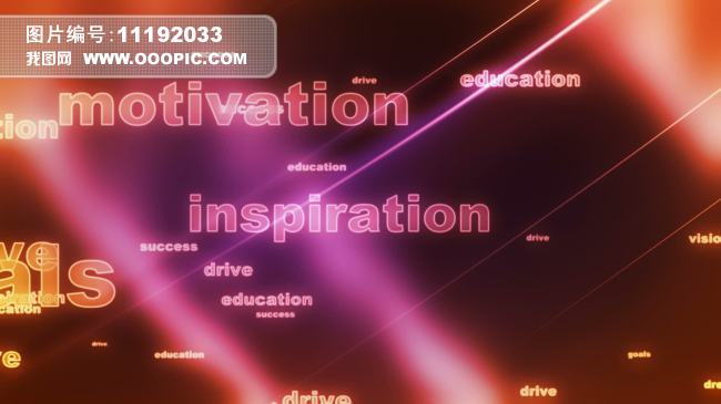 唯美英文单词教育广告词飘动超高清视频素材图