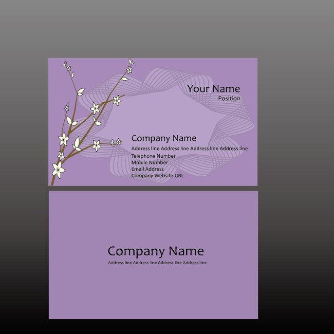 画册|手册|图书 画册(封面) 企业画册封面 > 紫色花纹名片  版权图片