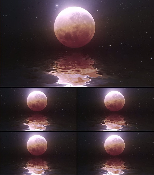 月亮星空大海视频背景素材hd1080p
