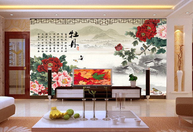 【本作品下载内容为:"中式牡丹电视背景墙装饰画"模板,其他内容仅为参考,如需印刷成实物请先认真校稿,避免造成不必要的经济损失。】 【声明】未经权利人许可,任何人不得随意使用本网站的原创作品(含预览图),否则将按照我国著作权法的相关规定被要求承担最高达50万元人民币的赔偿责任。