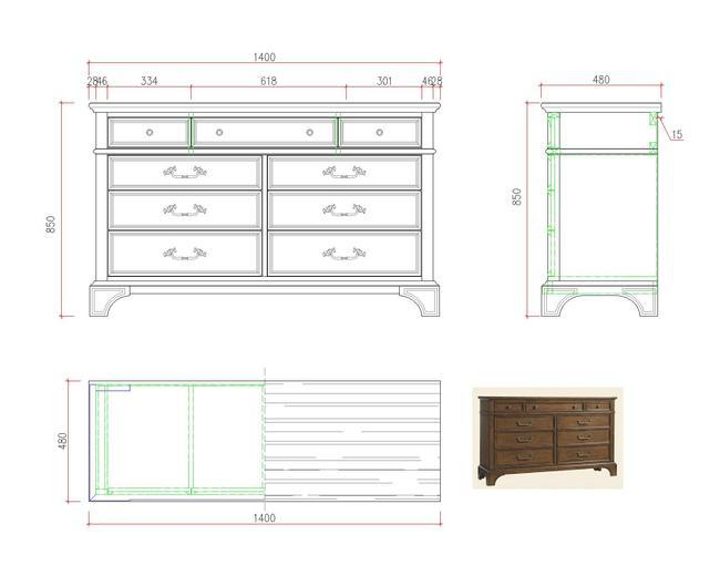 美式家具图纸木工制作图