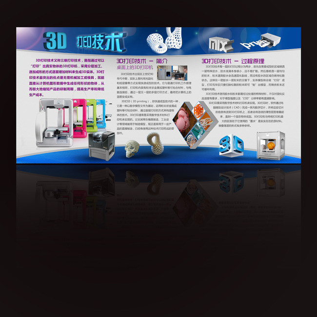 3d打印技术资料展板设计