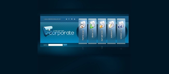 经典蓝色商务科技flash企业网站源码模版(图片