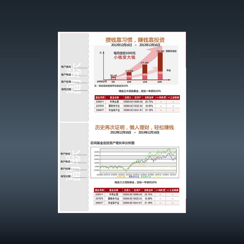 金融机构股票基金定投宣传海报广告插页设计模