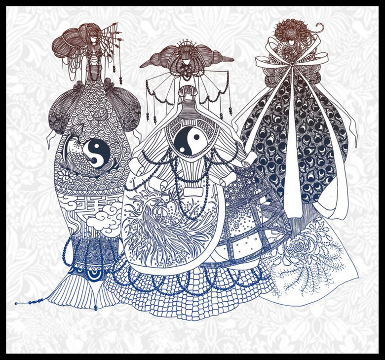 设计婚纱手稿图_婚纱设计手稿素描图(3)