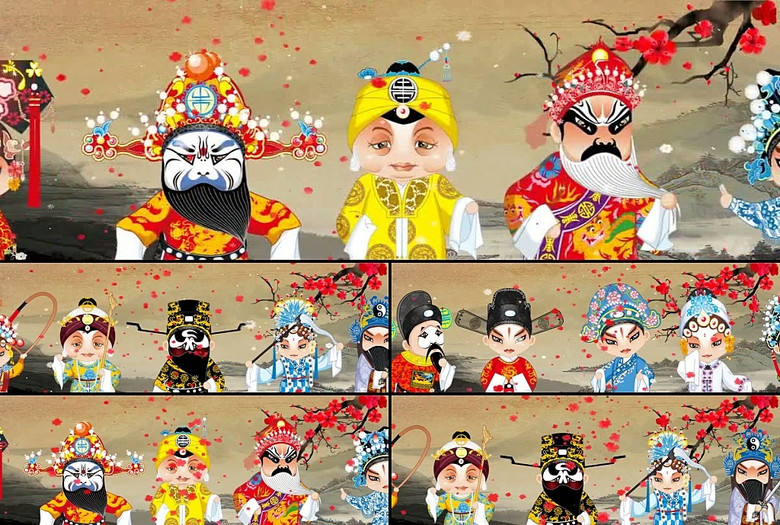 中国风京剧变脸素材