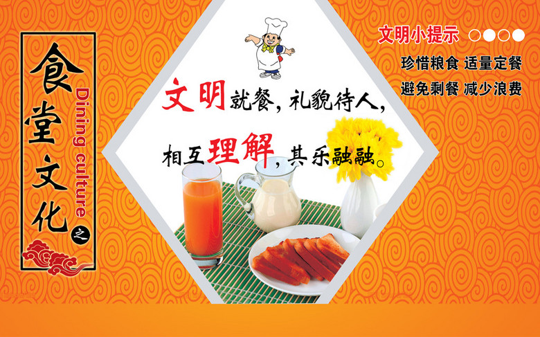 原创食堂文化宣传背景版权可商用