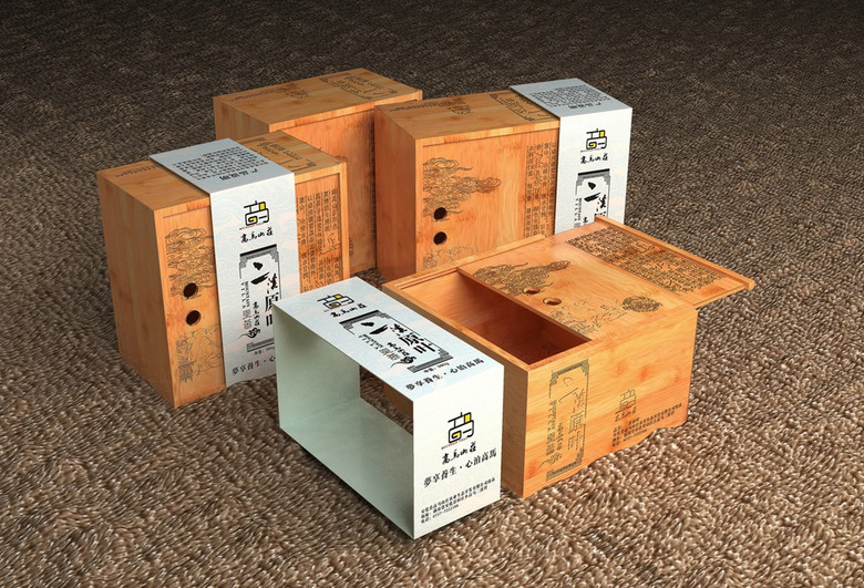 中国风竹盒雕刻礼品茶叶包装模板