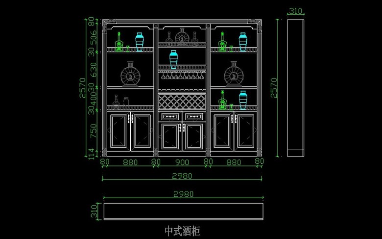 新中式酒柜设计模板
