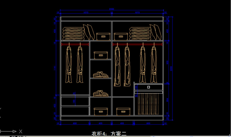 cad图库 建筑cad图纸 节点剖面图cad > 衣柜cad立面图纸下载  版权