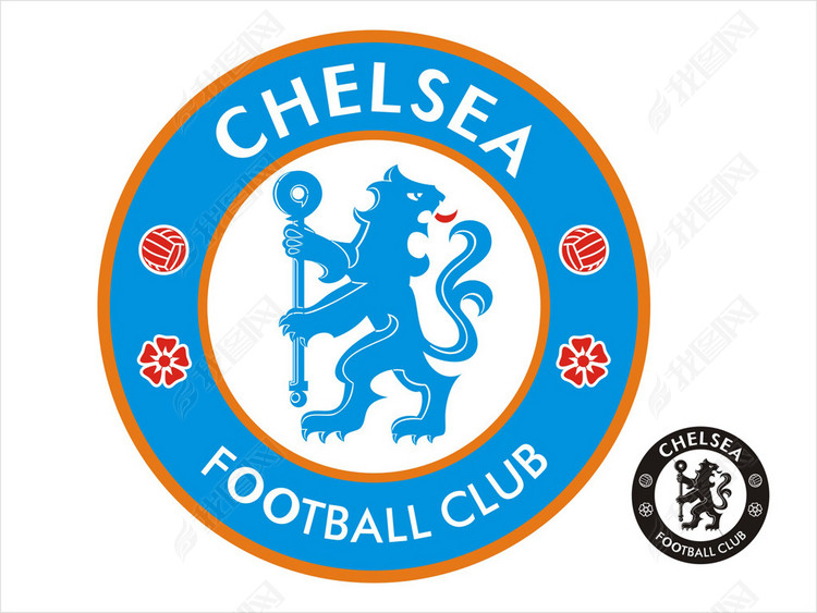 切尔西队徽英超足球大满贯矢量分层大图