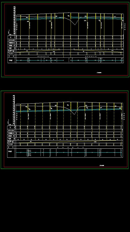 道路污水及雨水管纵断面图模板下载(图片编号