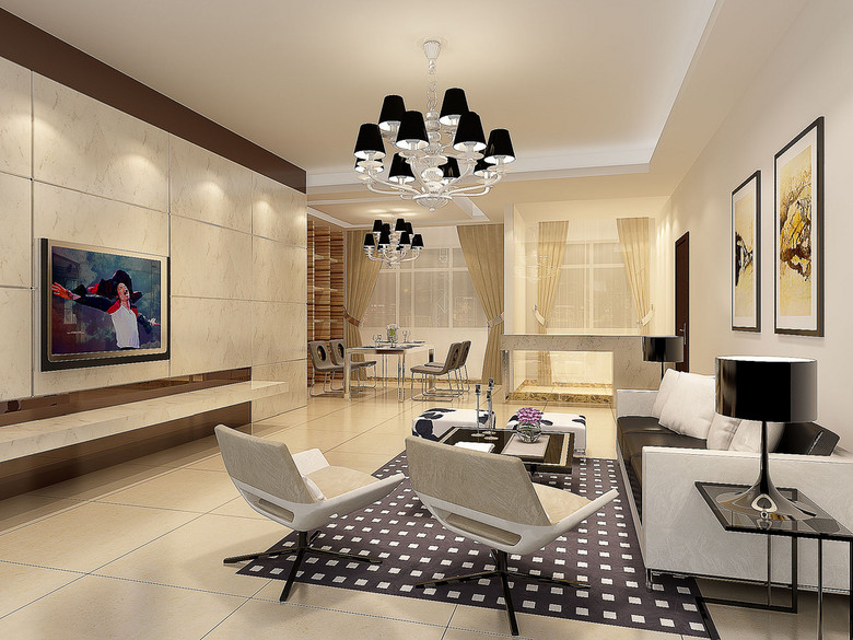 3d客厅模型和效果图