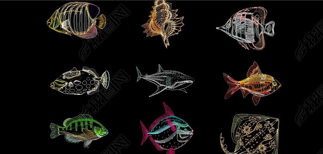 观赏鱼cad鱼缸平面设计图下载(图片6.55MB)_