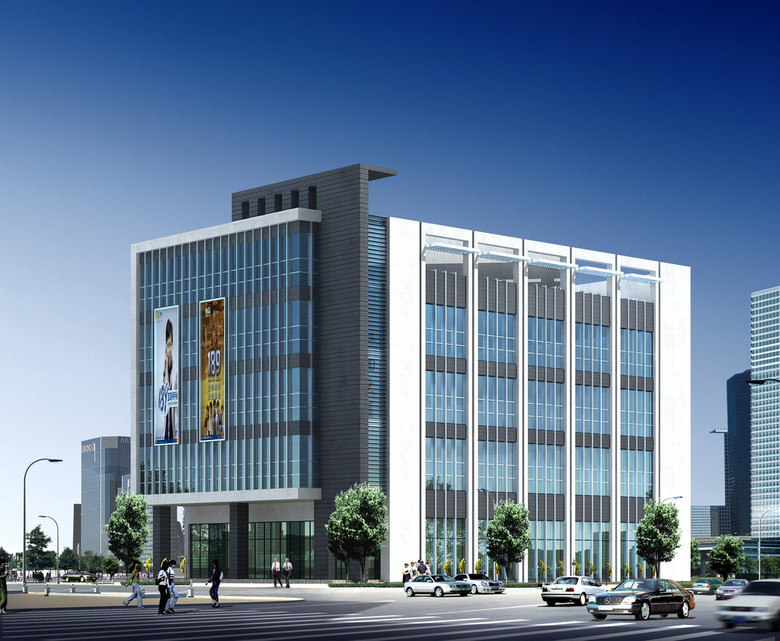 办公楼建筑施工图及效果图图片下载