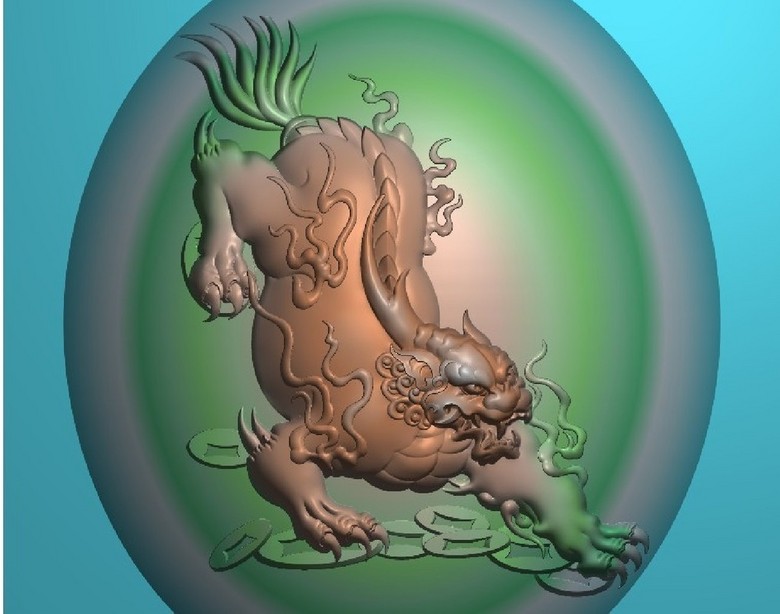 cad图库 雕花图案cad 雕花cad > 木雕图玉雕文玩雕刻图貔貅  版权图片