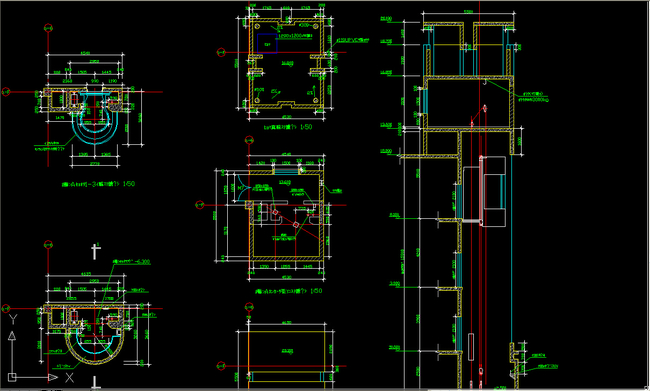 电梯货梯观光电梯cad图纸下载-编号12532358-节点剖面图cad-我图网