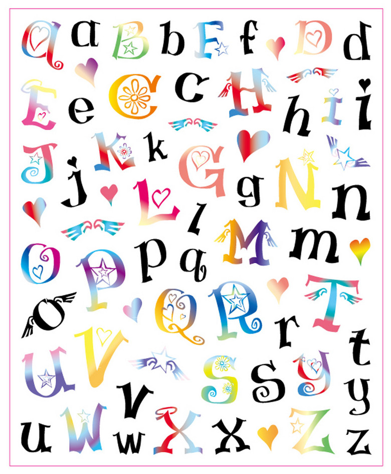 艺术字 艺术字设计 其他外国艺术字设计 > 可爱abcd字母字体编排