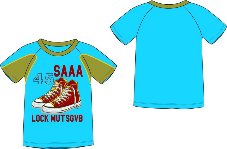 时尚休闲前卫男童短袖T恤模板下载(图片编号: