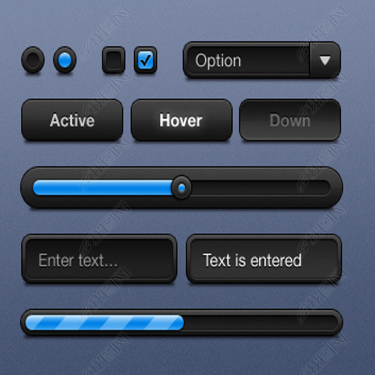 精品黑色灰色网页制作APP制作图标素材