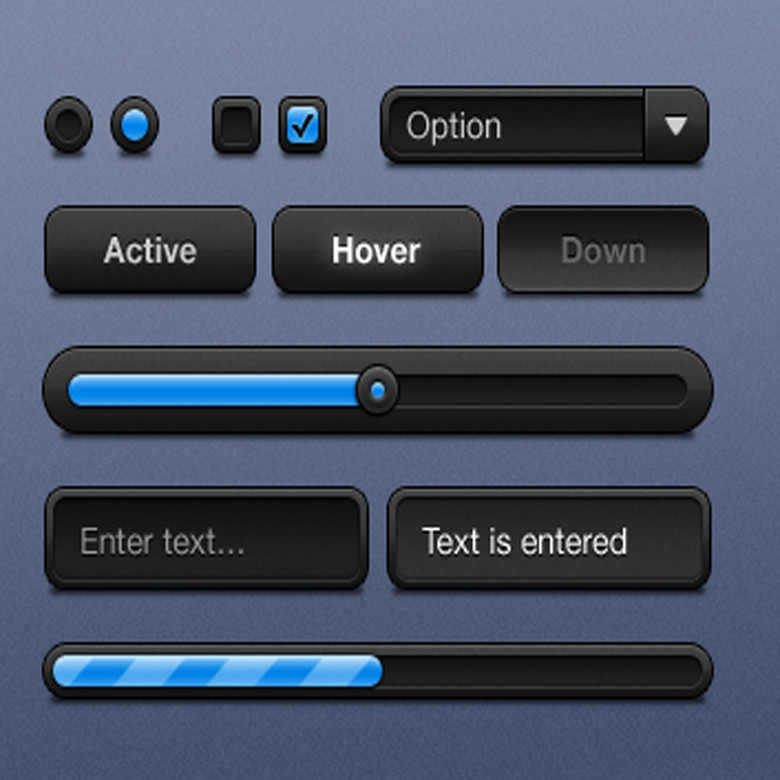 精品黑色灰色网页制作APP制作图标素材(图片