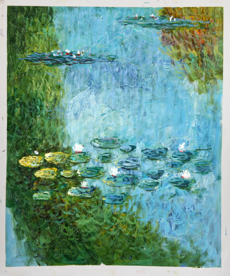 莫奈睡莲油画印象派装饰画