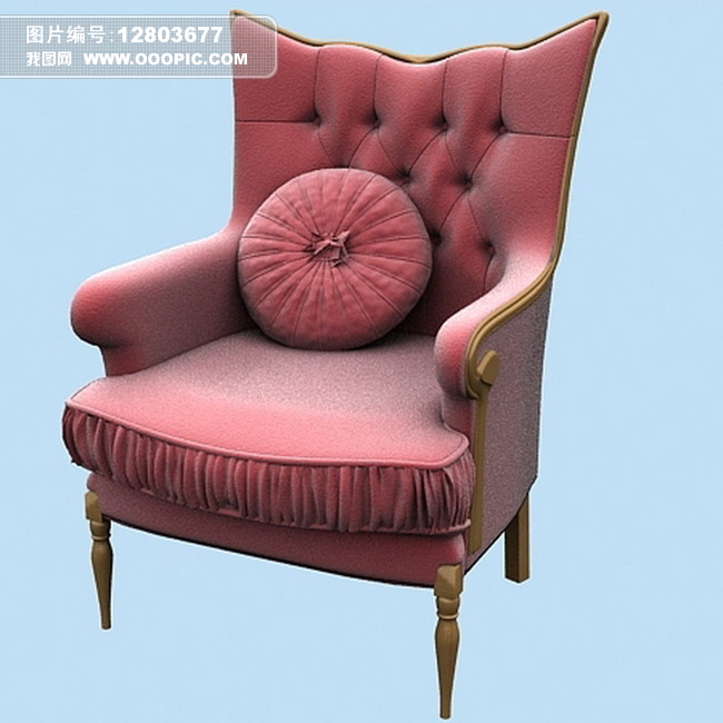 欧式椅子3d模型下载粉红色系列