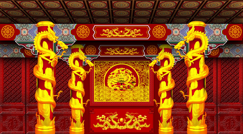 金碧辉煌盘龙大殿