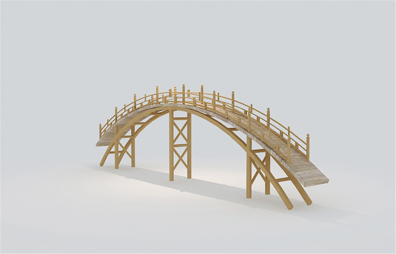 木质结构桥3d模型