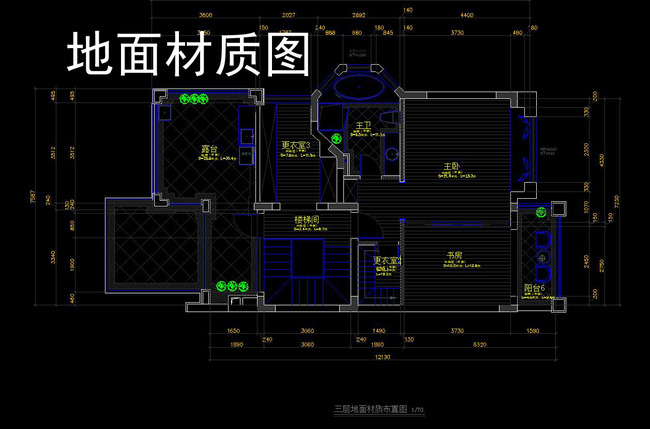 cad三层别墅施工图别墅平面立面剖面图