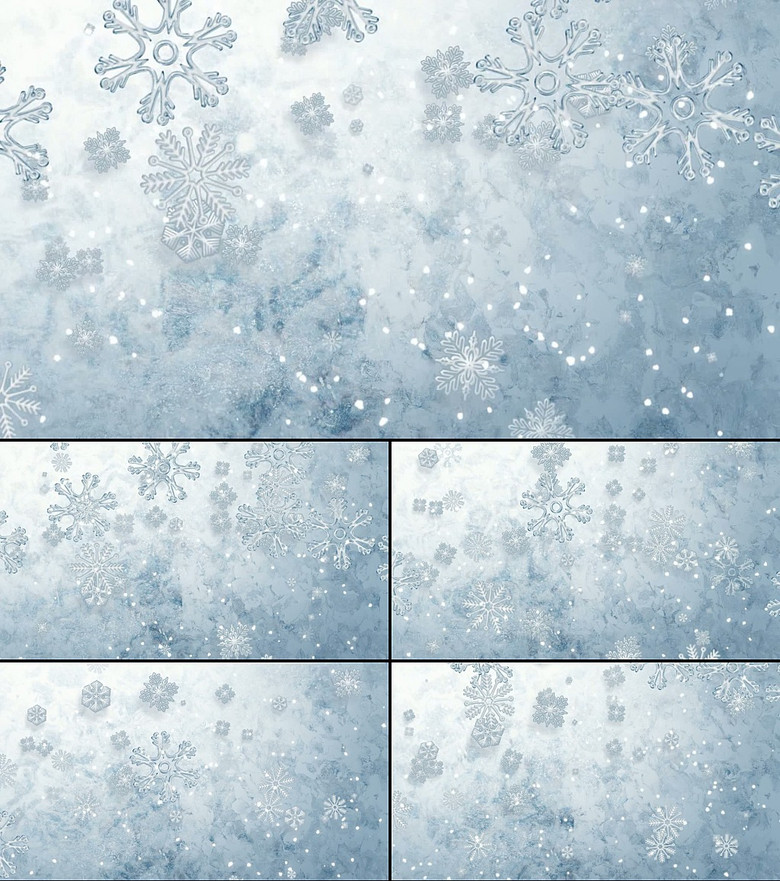 漫天飘落的梦幻雪花视频素材