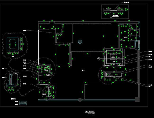 CAD日本料理店施工图平面立面水电节点模板