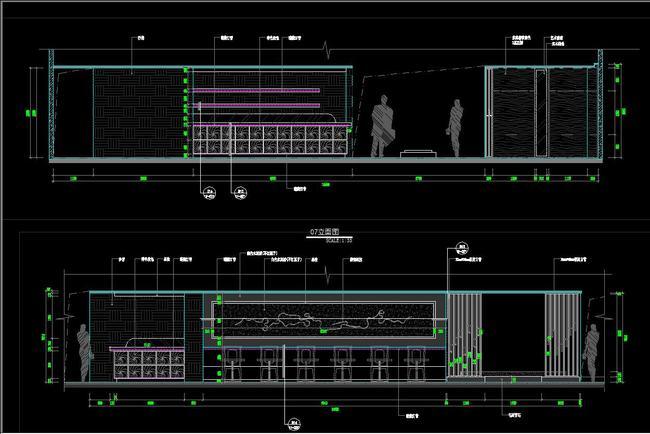 CAD日本料理店施工图平面立面水电节点模板