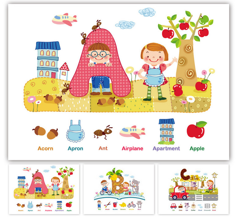 字母识字英语教学英文插图模板下载(图片编号