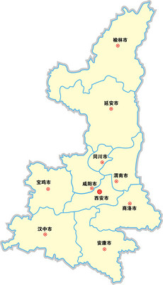 陕西地图模板_陕西地图设计素材下载_陕西地