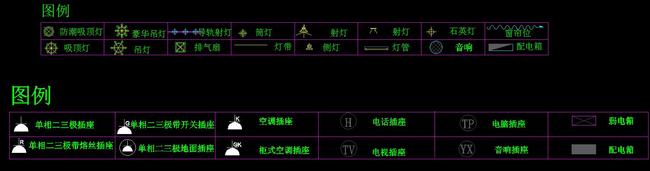 cad家电插座开关电器灯具排气扇图标大全