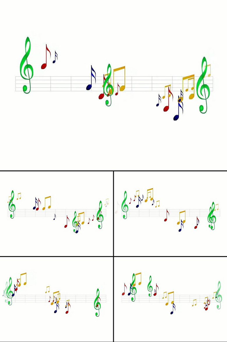 跳动五彩音符音乐节奏动感音符喇叭炫彩