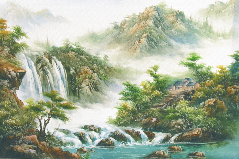 国画山水水墨山水房子图片设计素材_高清模板下载(69.