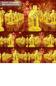 恭喜发财带音乐图片设计素材_高清MP4模板下